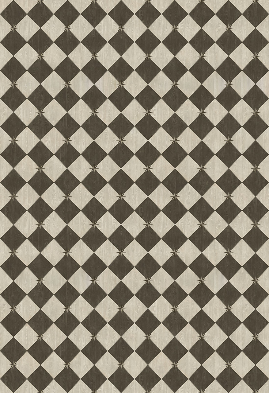 Williamsburg Compass Diamond Garden Allee - vinyl floor cloth size 120x175