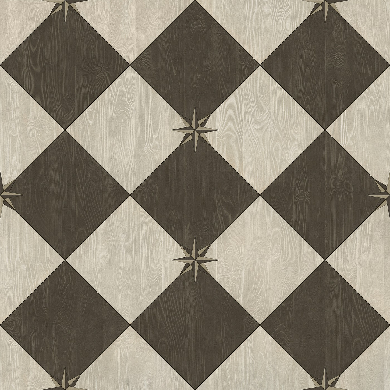 Williamsburg Compass Diamond Garden Allee - vinyl floor cloth size 36x36