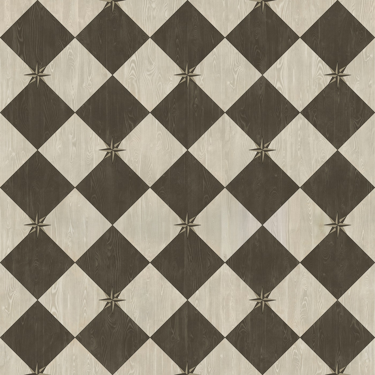 Williamsburg Compass Diamond Garden Allee - vinyl floor cloth size 60x60