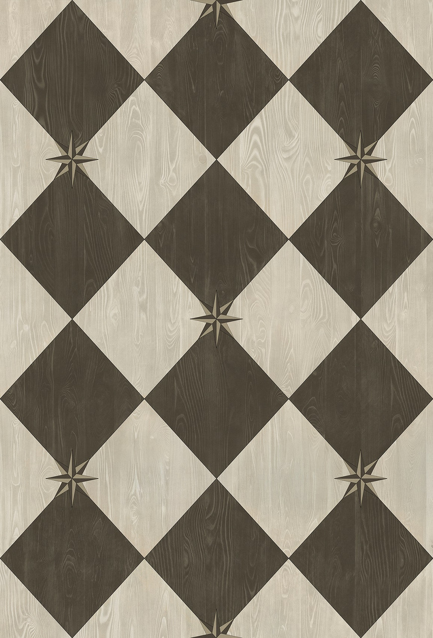 Williamsburg Compass Diamond Garden Allee - vinyl floor cloth sizes 30x44, 38x56