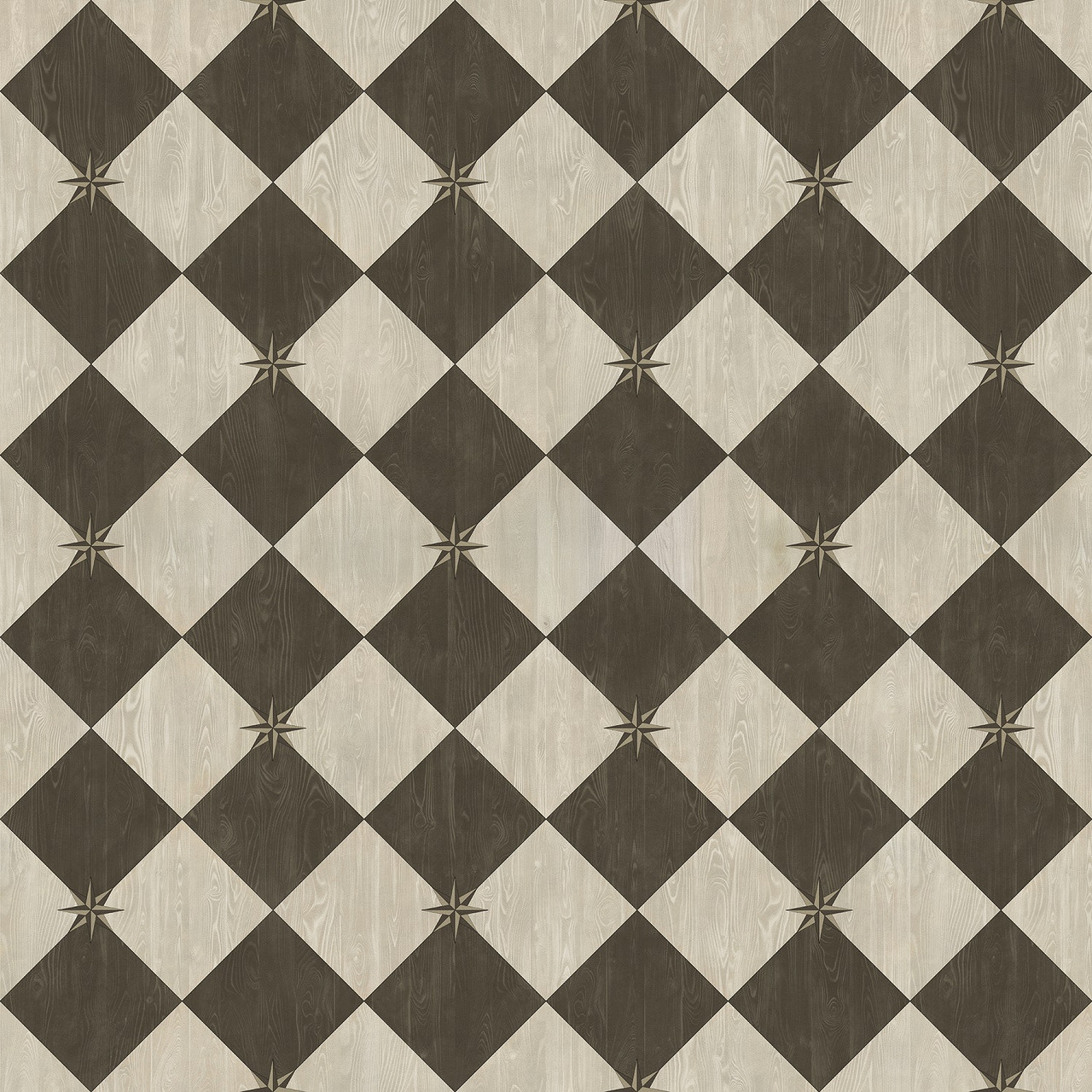 Williamsburg Compass Diamond Garden Allee - vinyl floor cloth size 60x60