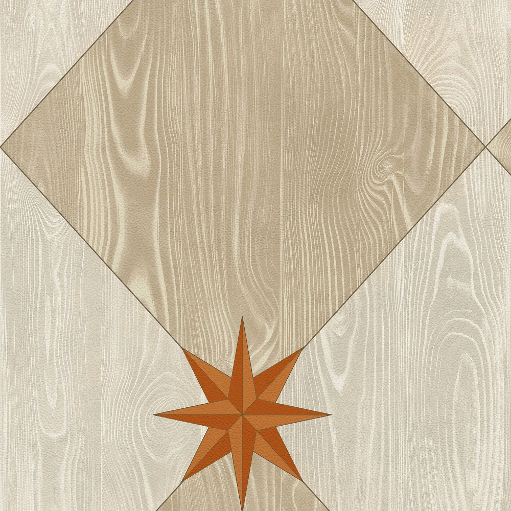 Williamsburg Compass Diamond Gala at the Garden - vinyl floor cloth swatch sample