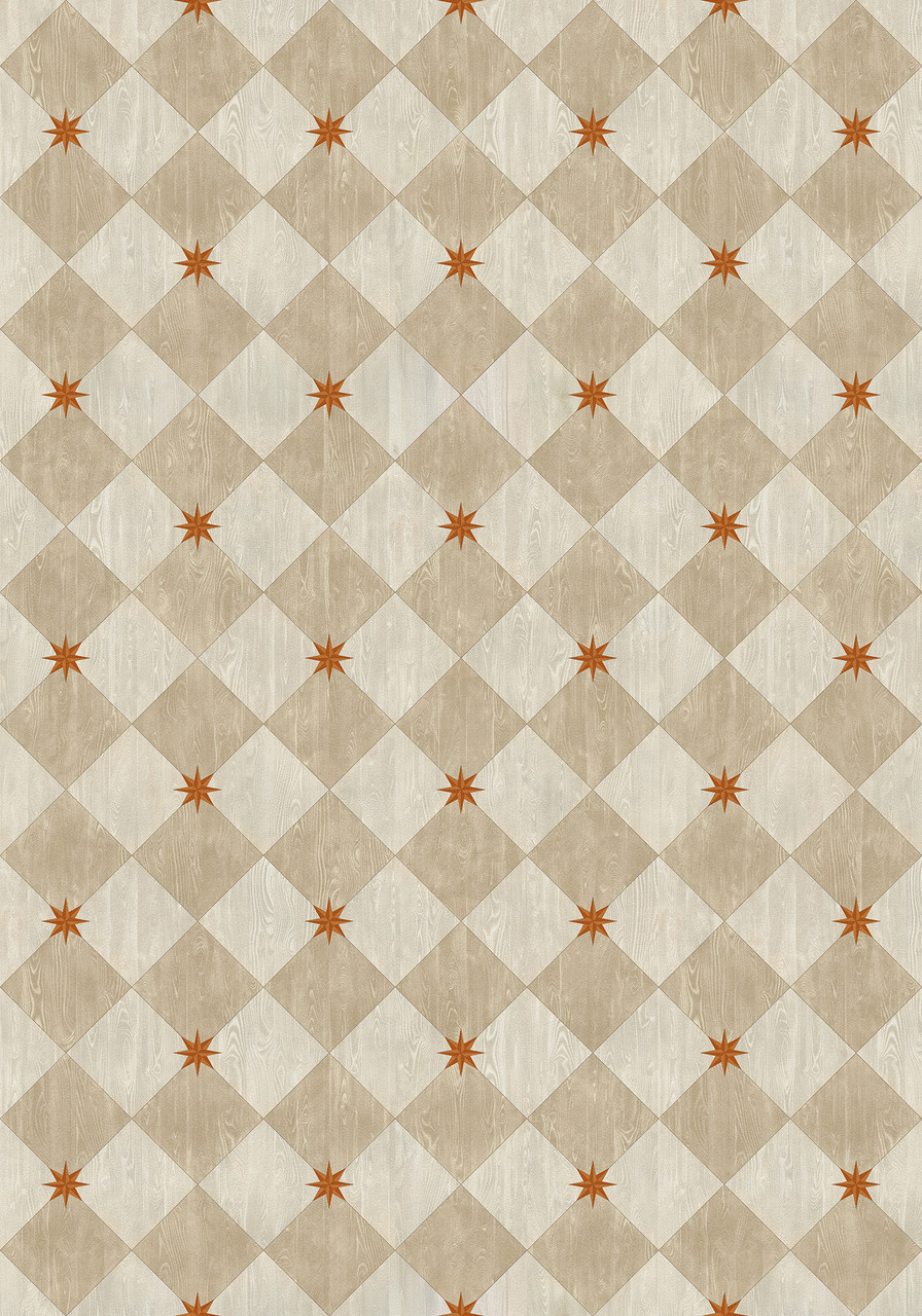 Williamsburg Compass Diamond Gala at the Garden - vinyl floor cloth size 84x120