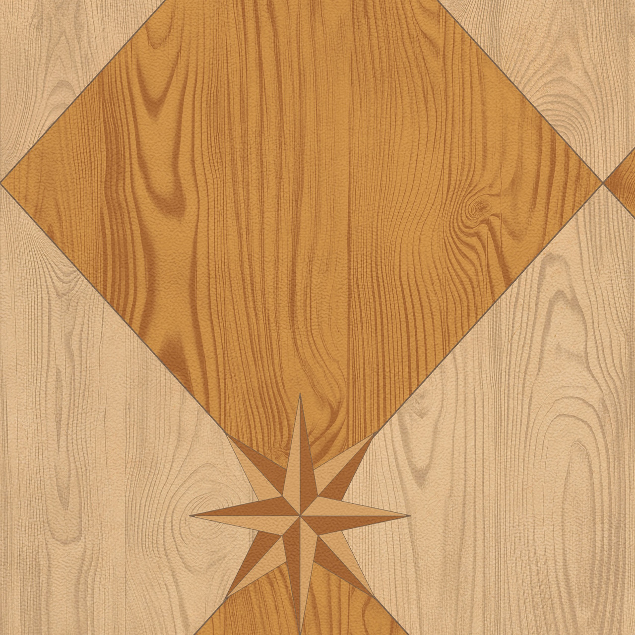 Williamsburg Compass Diamond Garden Grove - vinyl floor cloth swatch sample