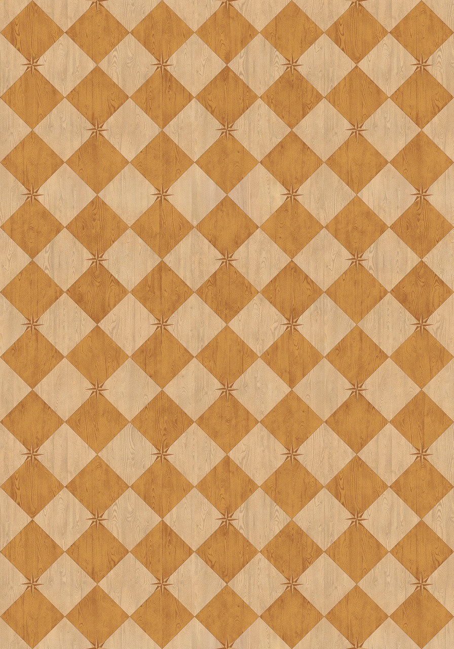 Williamsburg Compass Diamond Garden Grove - vinyl floor cloth size 84x120
