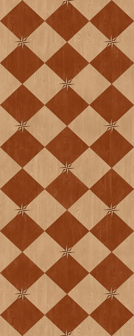 Williamsburg Compass Diamond Garden Terrace - vinyl floor cloth size 36x90