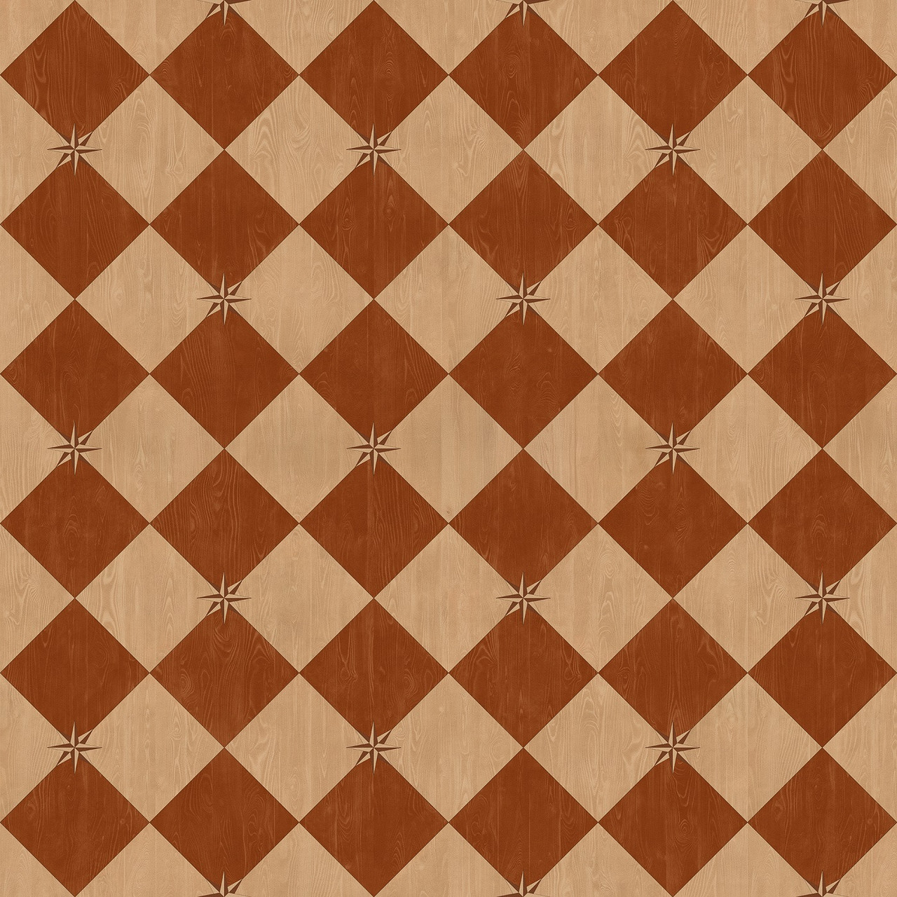 Williamsburg Compass Diamond Garden Terrace - vinyl floor cloth size 72x72