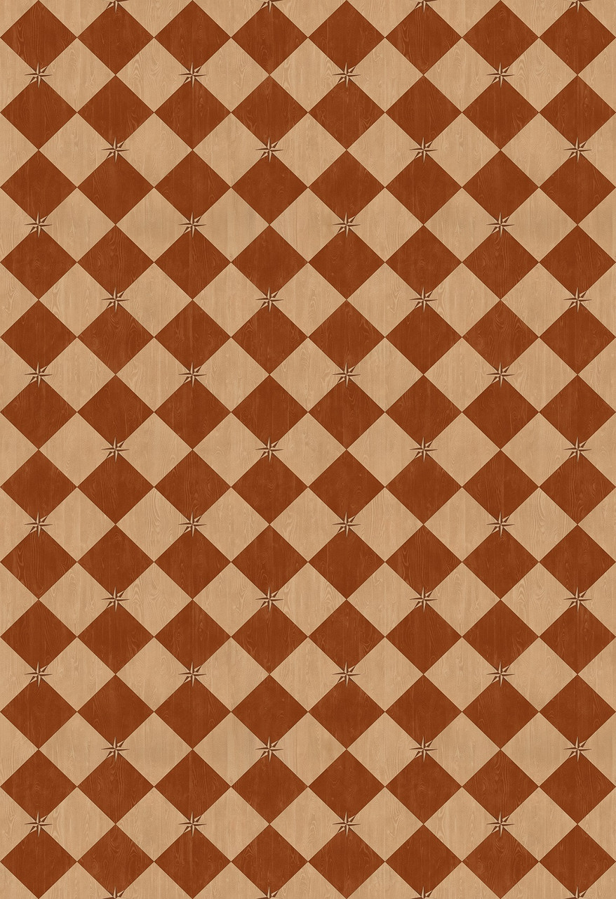 Williamsburg Compass Diamond Garden Terrace - vinyl floor cloth size 96x140