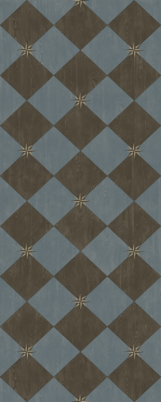 Williamsburg Compass Diamond Garden Soiree - vinyl floor cloth sizes 30x75, 36x90