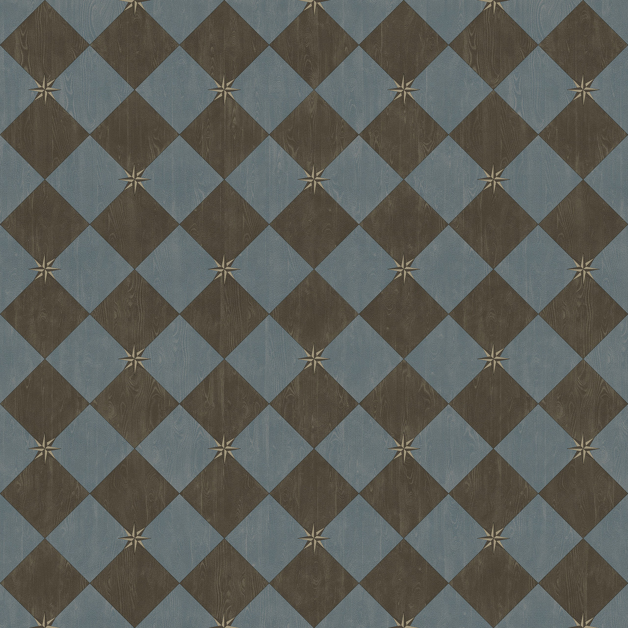 Williamsburg Compass Diamond Garden Soiree - vinyl floor cloth 84x84