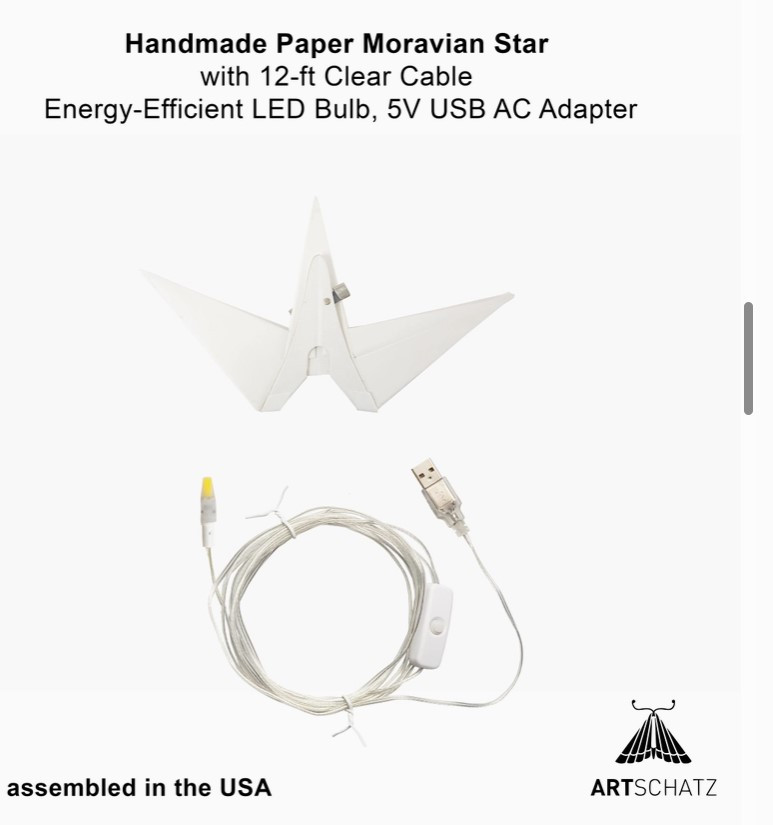 Moravian Star 12" White Paper Lantern Star