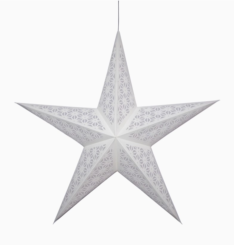 Tessella 5 Pointer 24" White Paper Star Lantern Light