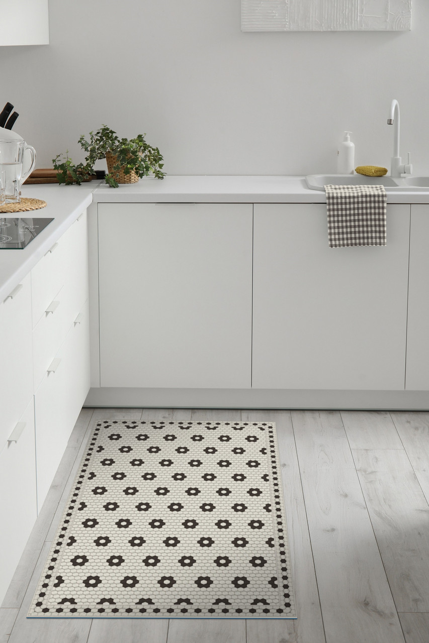 Petite Fleur_N vinyl floor mat rug
