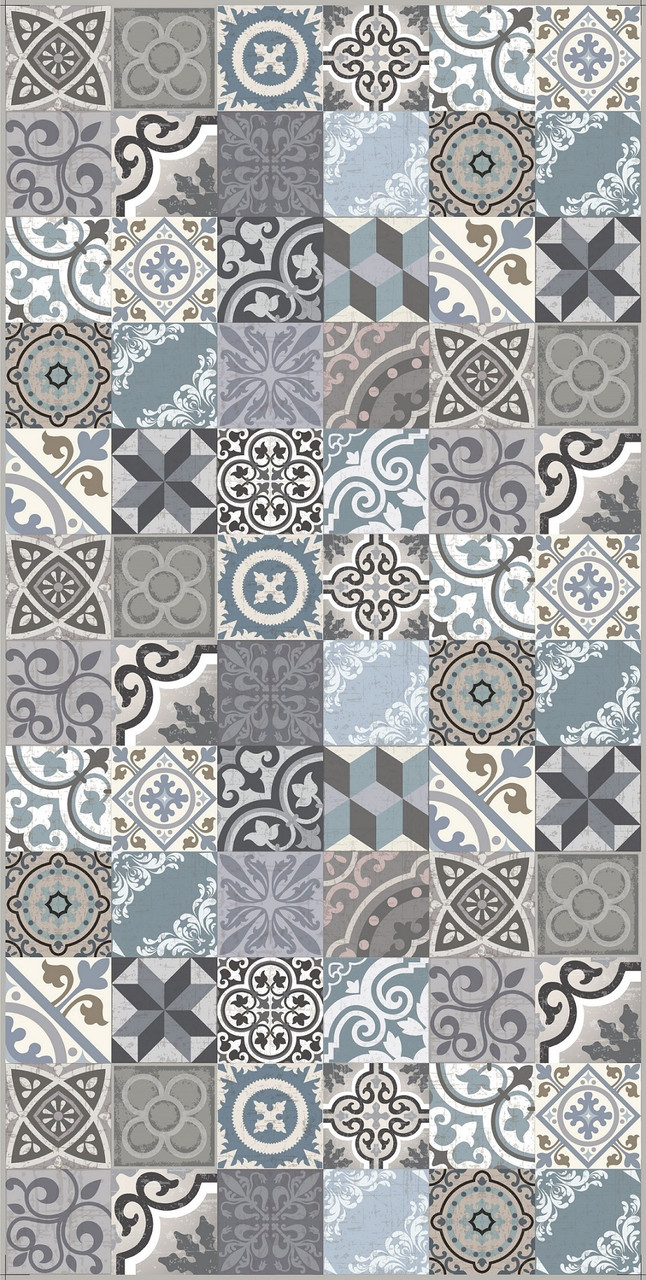 Adama metal vinyl floor mat rug