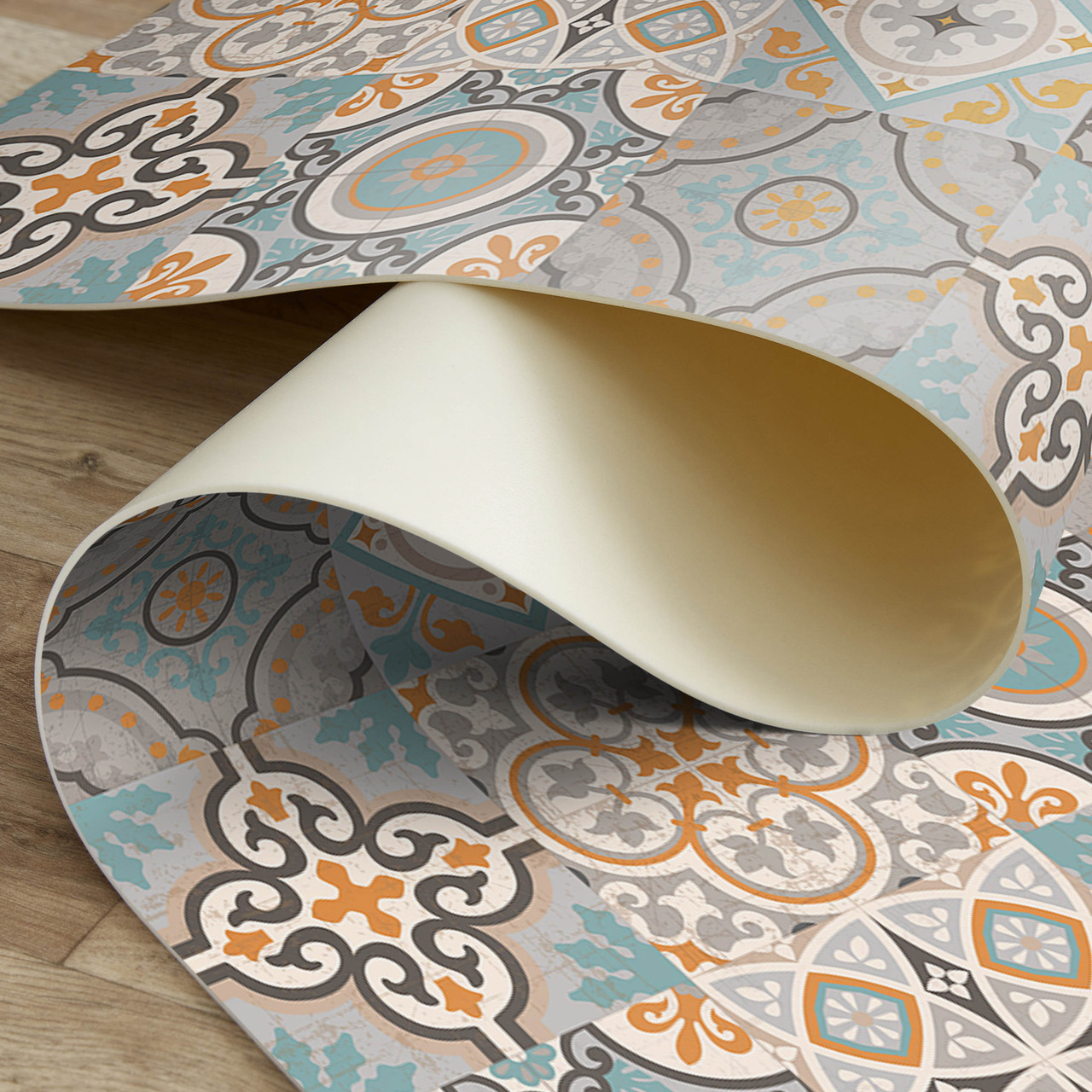 Fresc vinyl floor mat rug