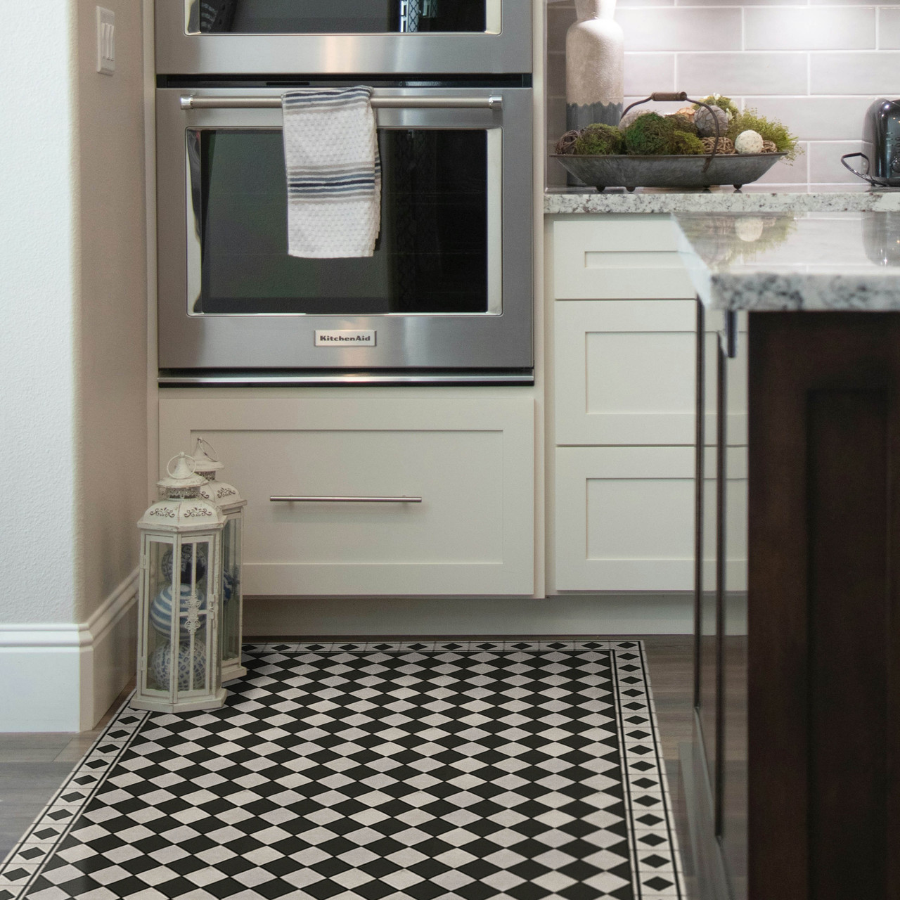 Chess vinyl floor mat rug