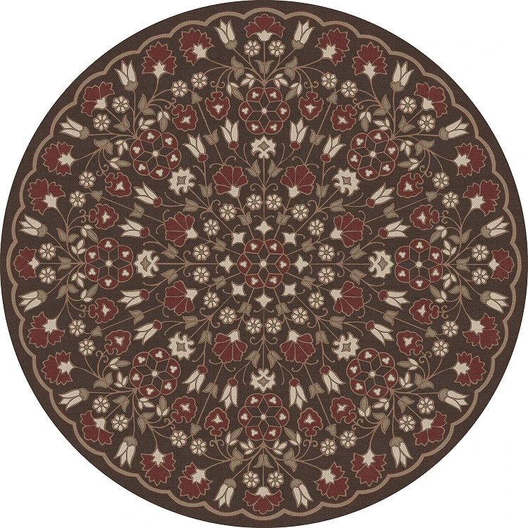 Biltmore Spicher Biltmore Arabesque Bloom Crimson Walnut - round vinyl floor cloth