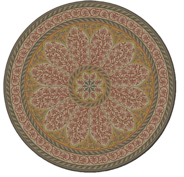 Spicher Biltmore Estate Tracery Tea Rose Room - round vinyl floor cloth