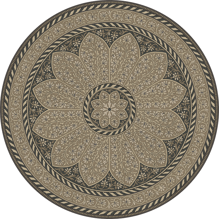 Biltmore Estate Tracery Stone Nocturne - round vinyl floor cloth all sizes 