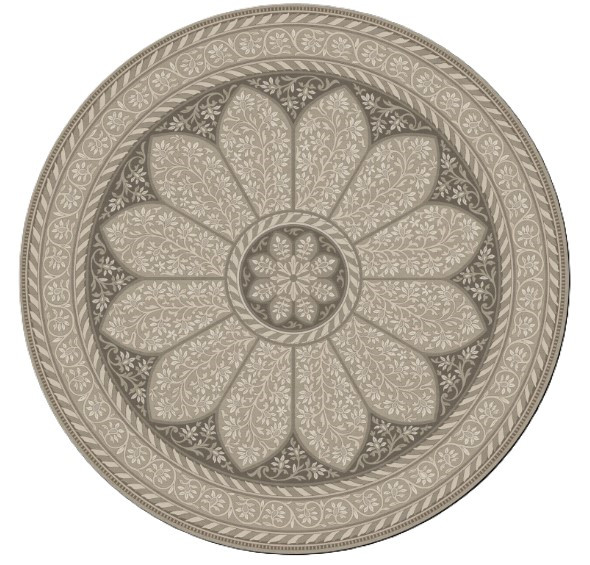 Spicher Biltmore Estate Tracery Ivory Mist - round vinyl floor cloth