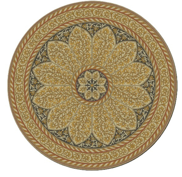 Spicher Biltmore Estate Tracery Gilded Dusk - round vinyl floor cloth