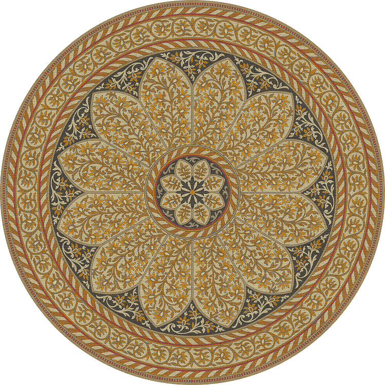 Biltmore Estate Tracery Gilded Dusk - round vinyl floor cloth all sizes