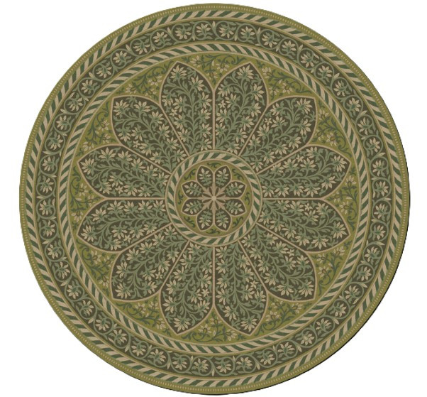 Spicher Biltmore Estate Tracery Fernwater - round vinyl floor cloth