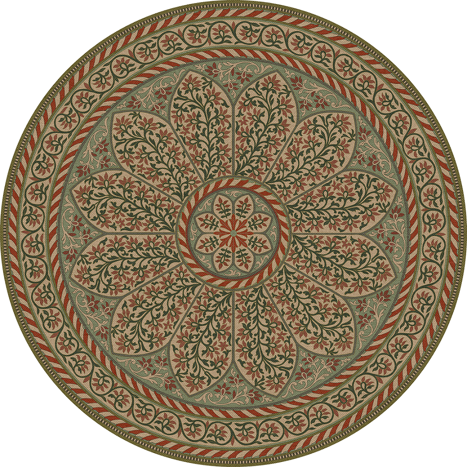 Biltmore Estate Tracery Berry Bough - round vinyl floor cloth all sizes 
