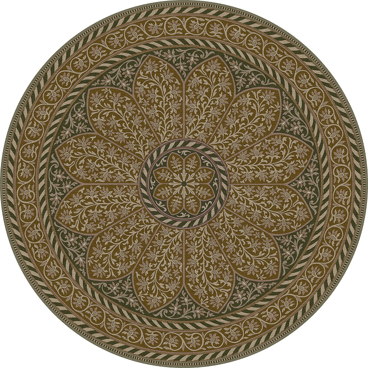 Biltmore Estate Tracery Oak Hall - round vinyl floor cloth all sizes
