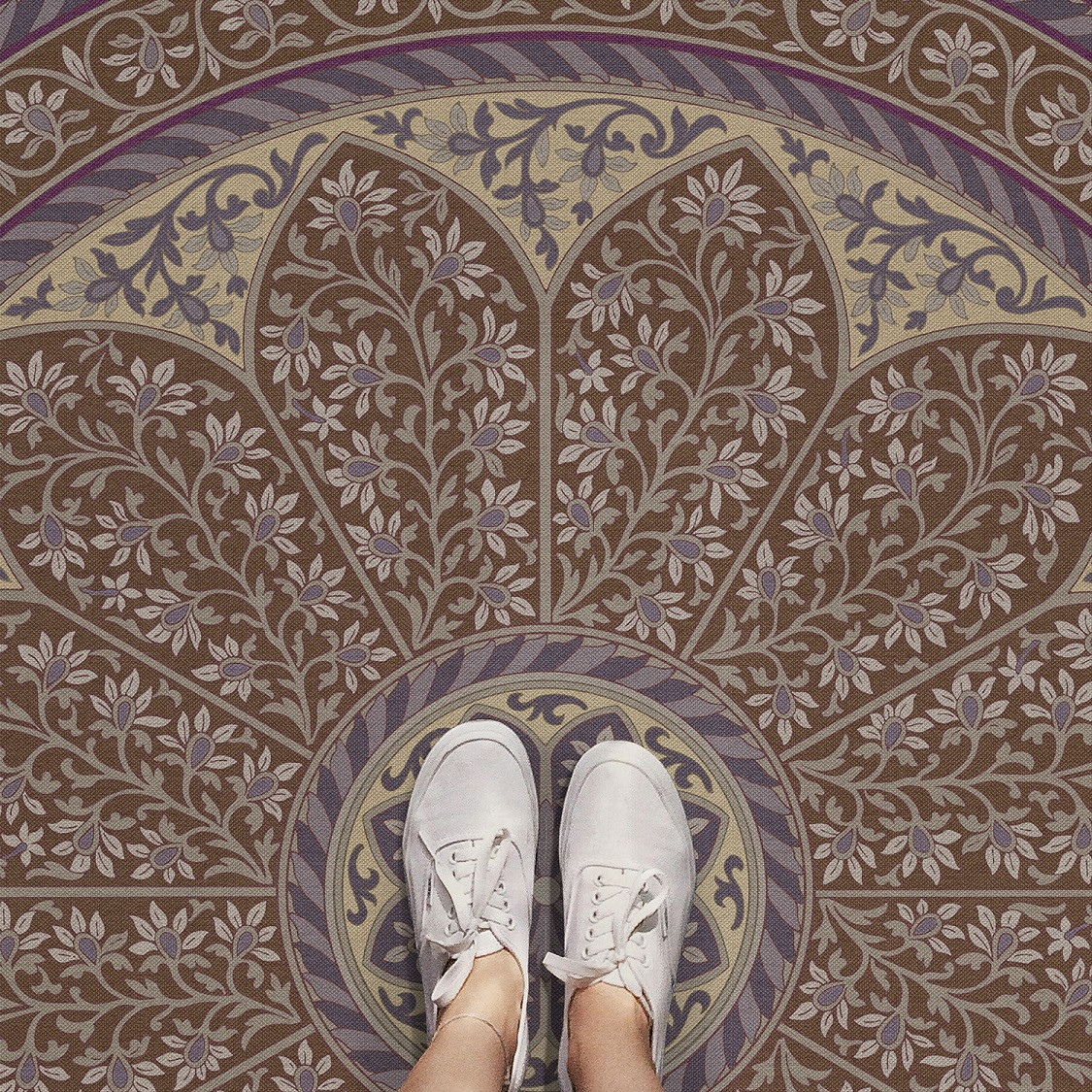 Biltmore Estate Tracery Wisteria Room - round vinyl floor cloth