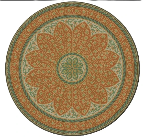 Estate Tracery Orangery - round vinyl floor cloth 