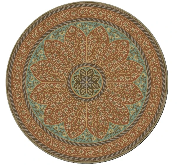 Estate Tracery Tuscan Arcade - round vinyl floor cloth 