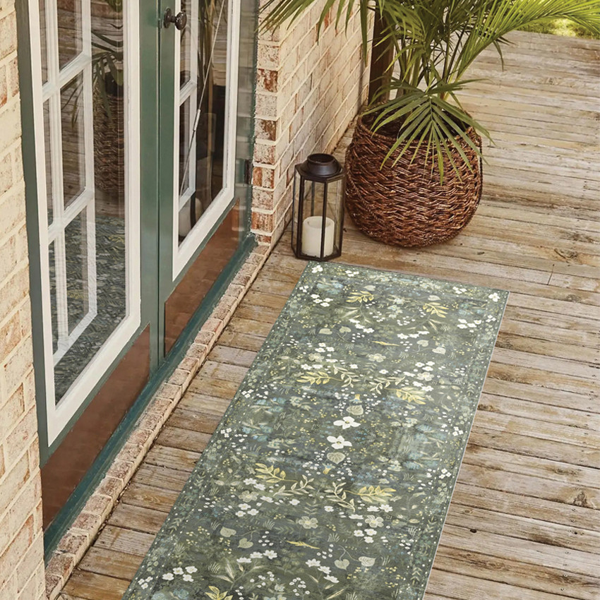 Moonflower_V  vinyl floor mat rug