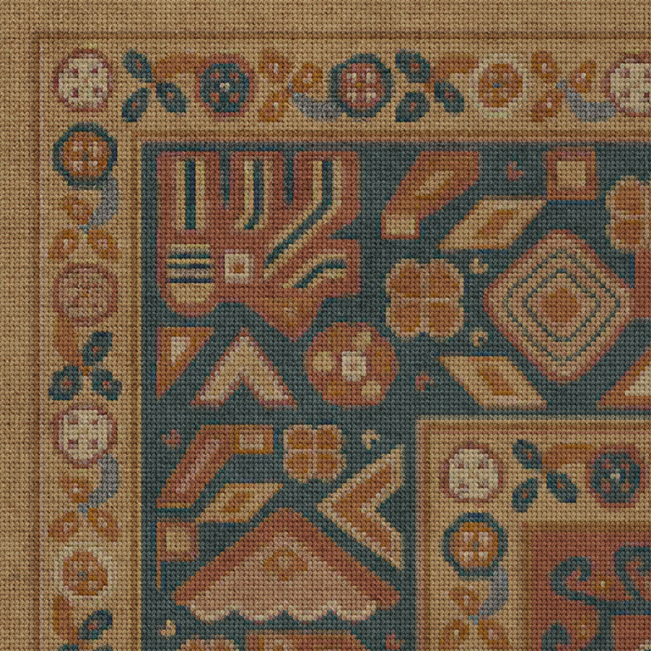 Biltmore Grand Estate Bachelors Wing vinyl floor cloth detail 