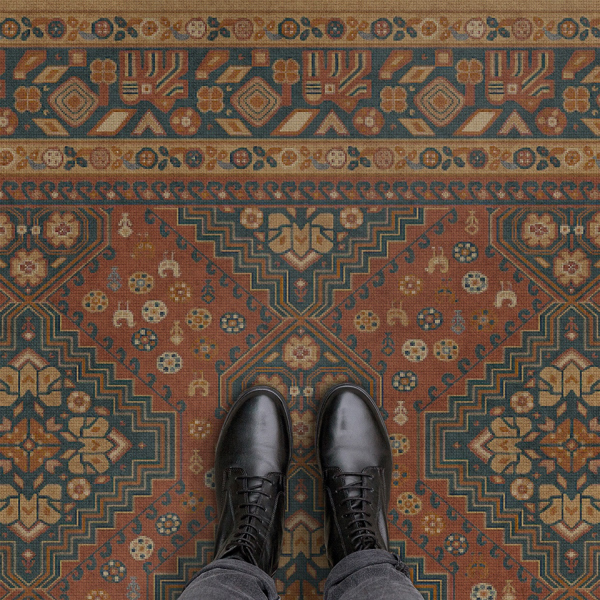 Biltmore Grand Estate Bachelors Wing vinyl floor cloth
