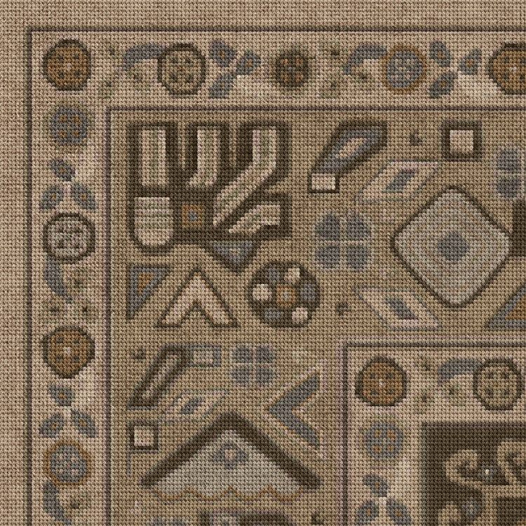 Grand Estate The Chariot - vinyl floor cloth detail 