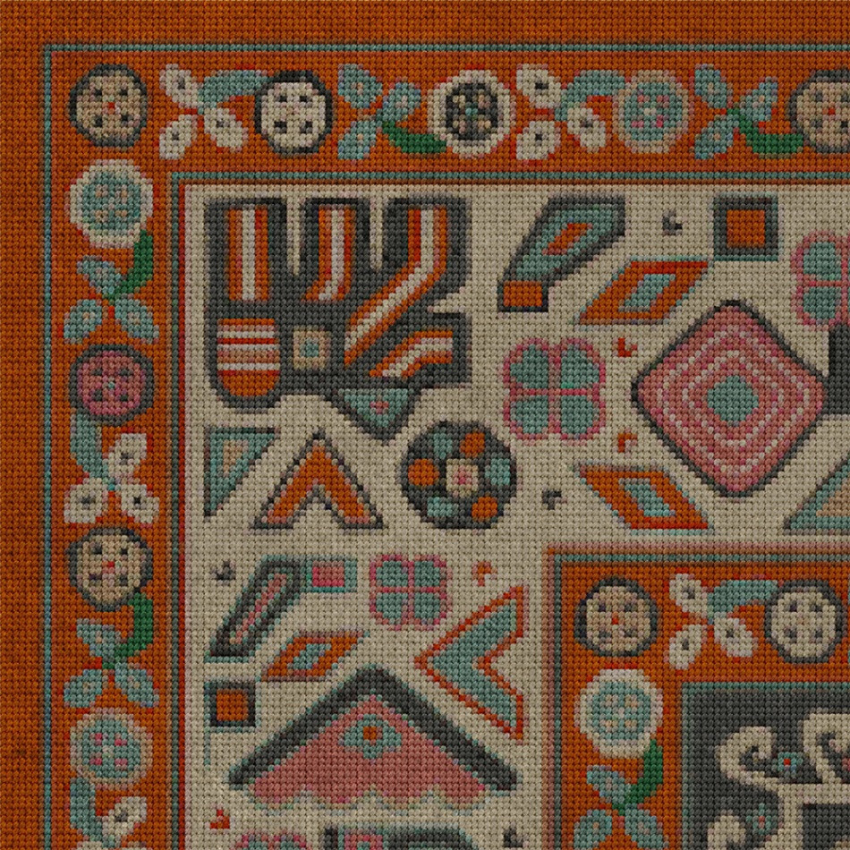 Grand Estate The Chateau - vinyl floor cloth detail