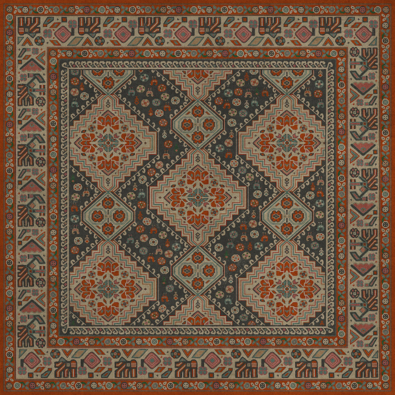 Biltmore Grand Estate The Chateau - vinyl floor cloth sizes 60x60, 72x72