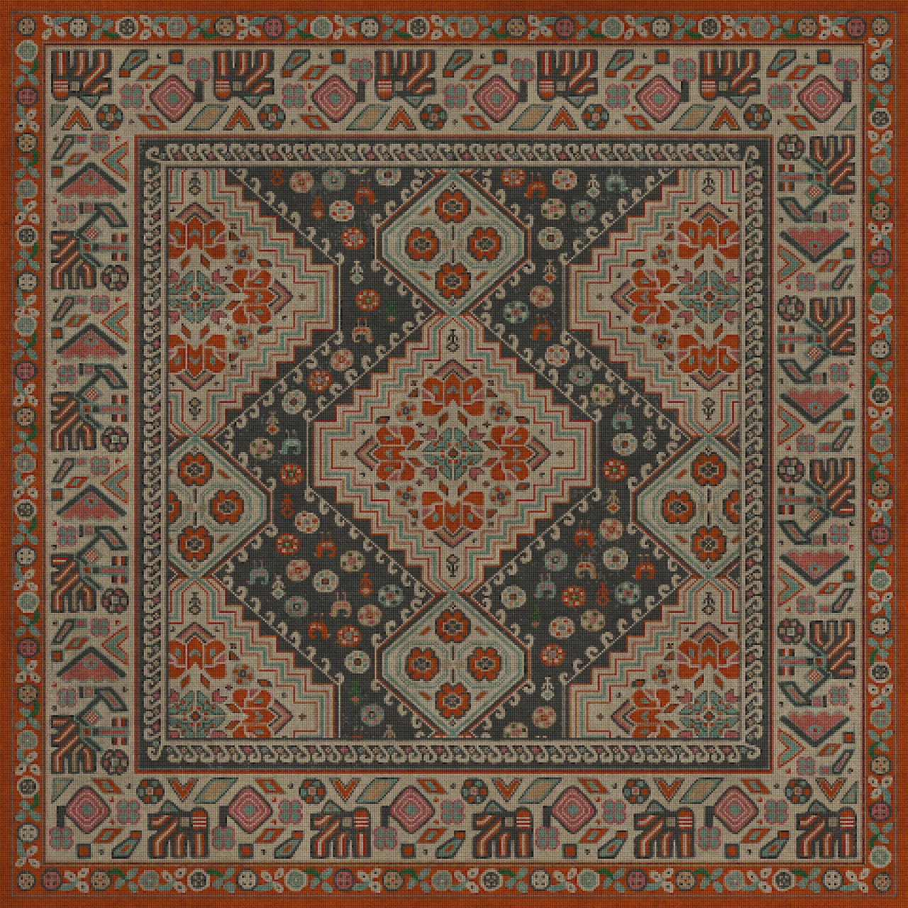 Biltmore Grand Estate The Chateau - vinyl floor cloth sizes 36x36, 48x48