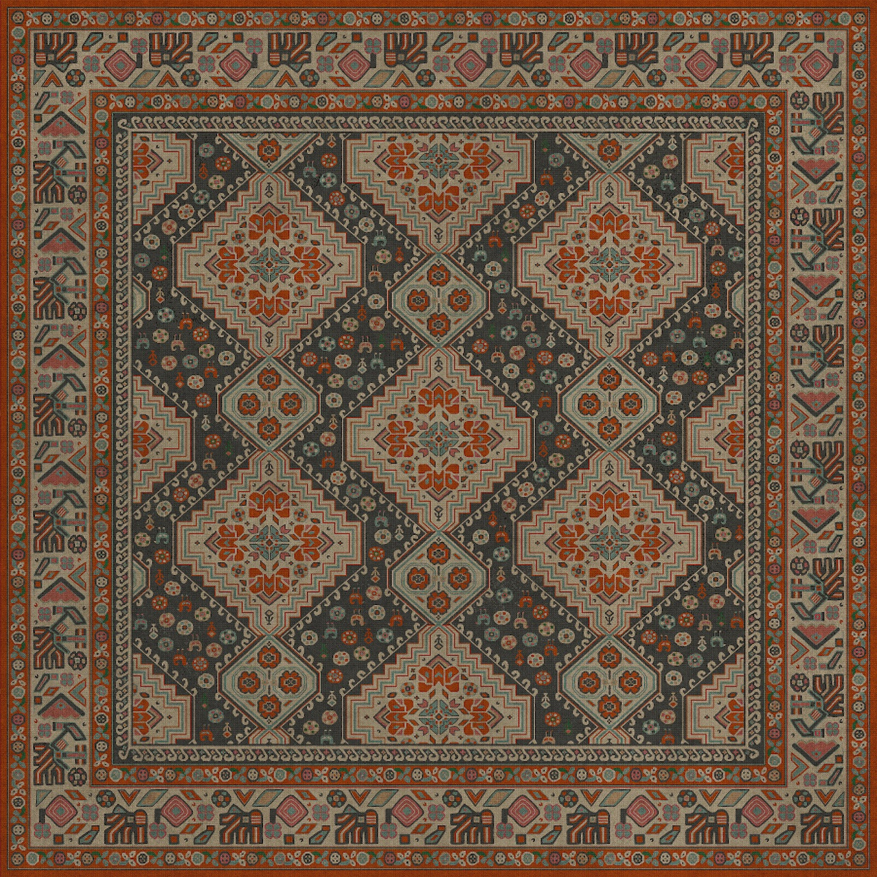 Biltmore Grand Estate The Chateau - vinyl floor cloth size 84x84