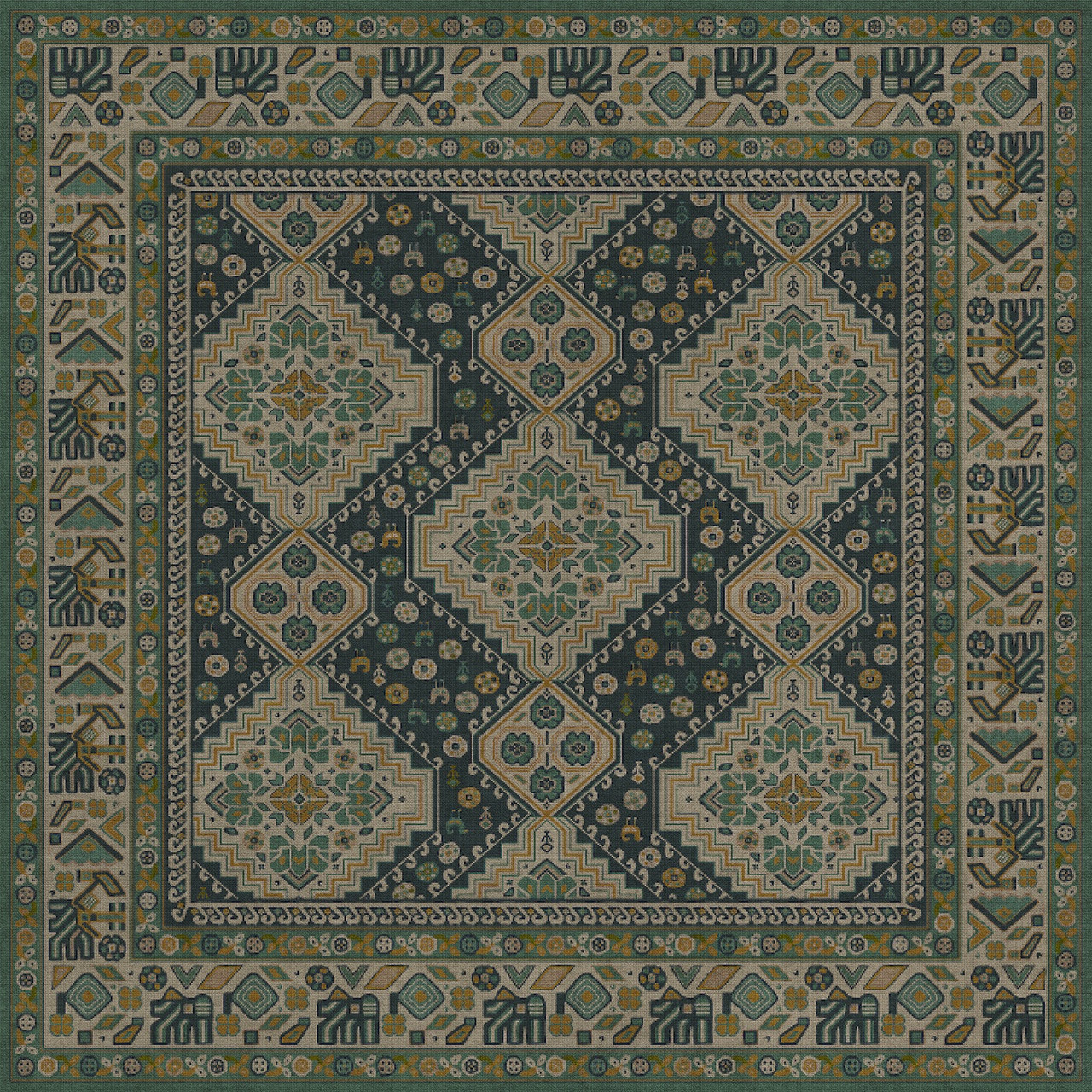 Biltmore Grand Estate The Loggia - vinyl floor cloth sizes 60x60, 72x72