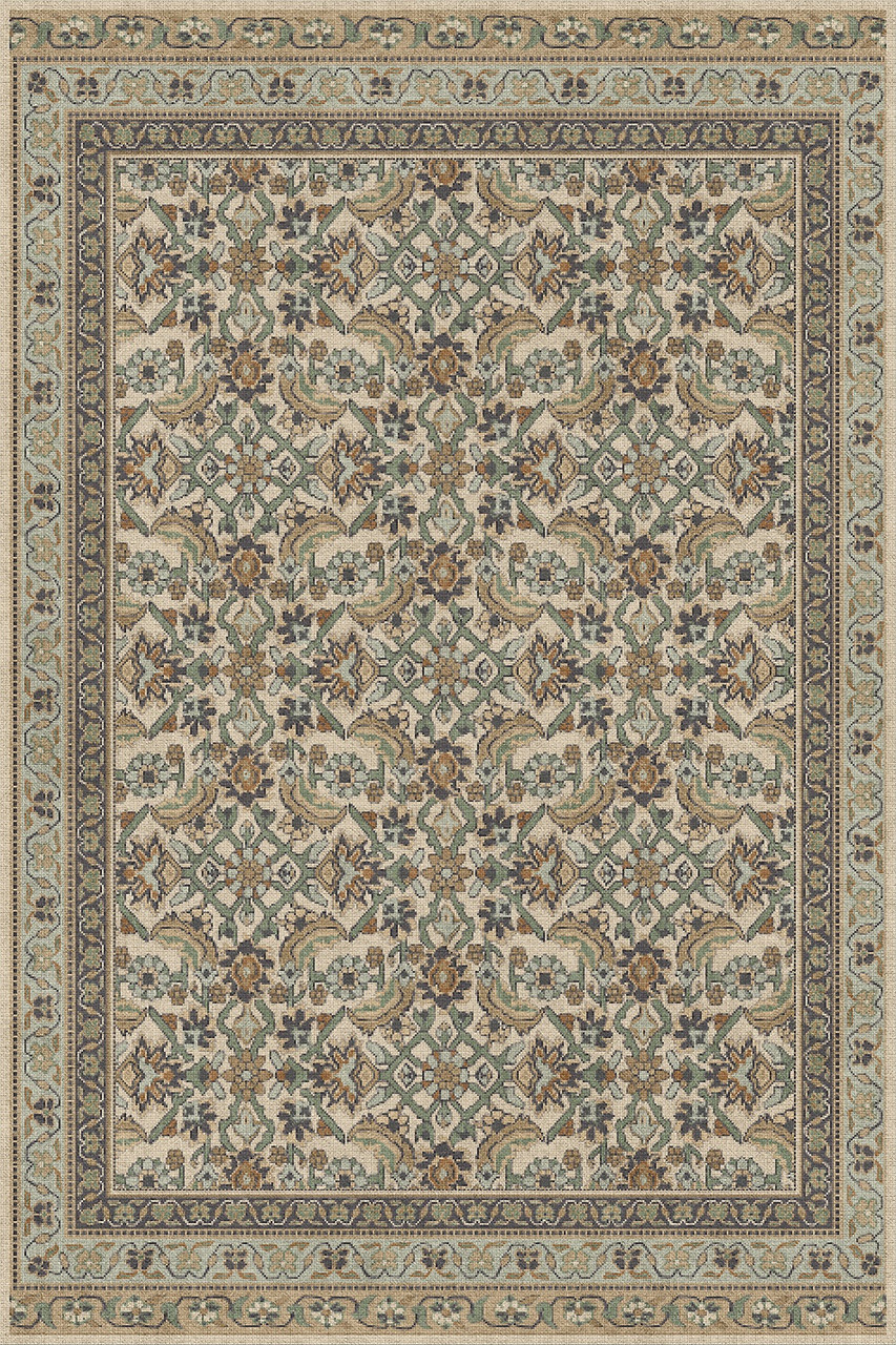 Biltmore Maison Tapis Fontainebleau - vinyl floor cloth sizes 20x30, 24x36, 38x56