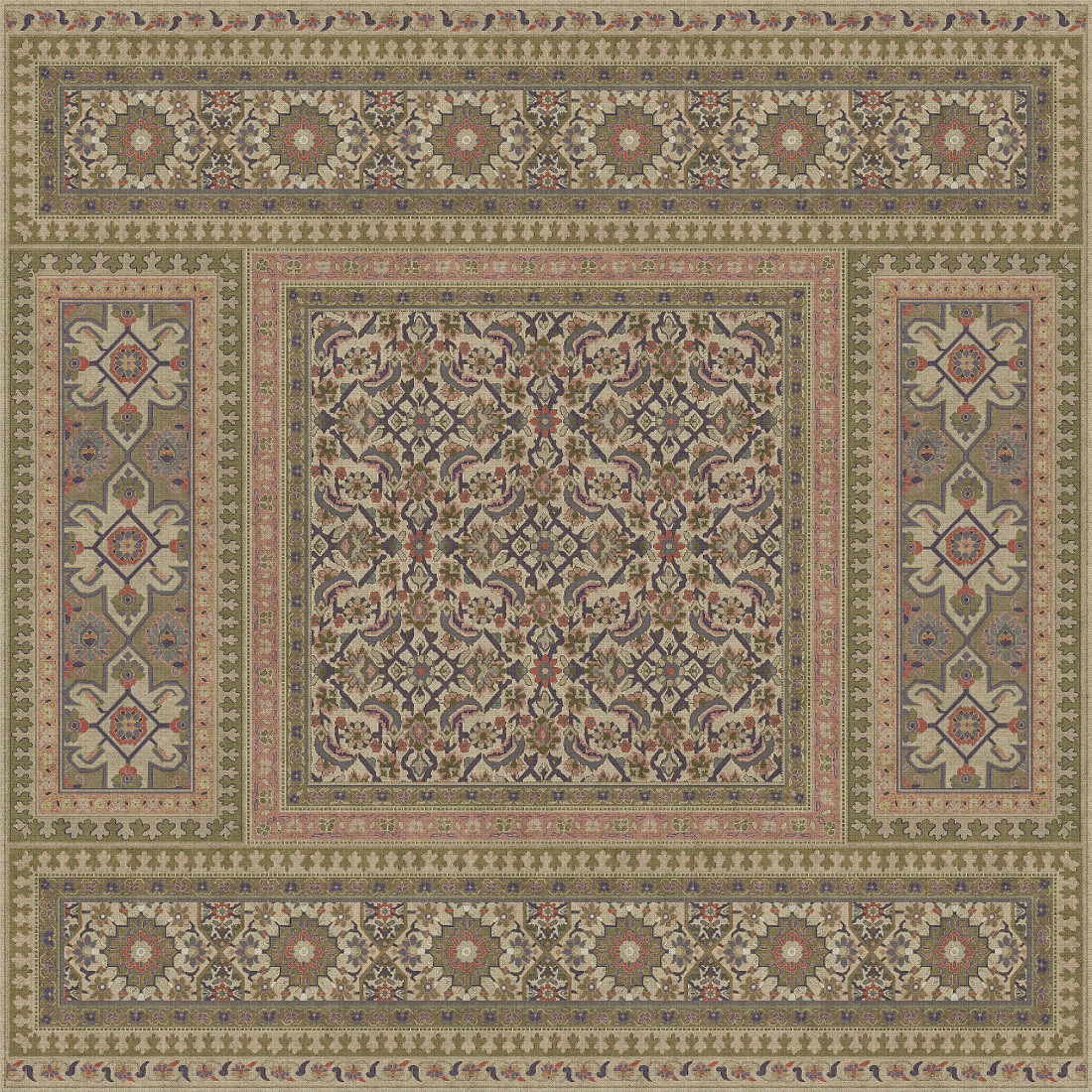 Biltmore Maison Tapis Giverny - vinyl floor cloth size 72x72