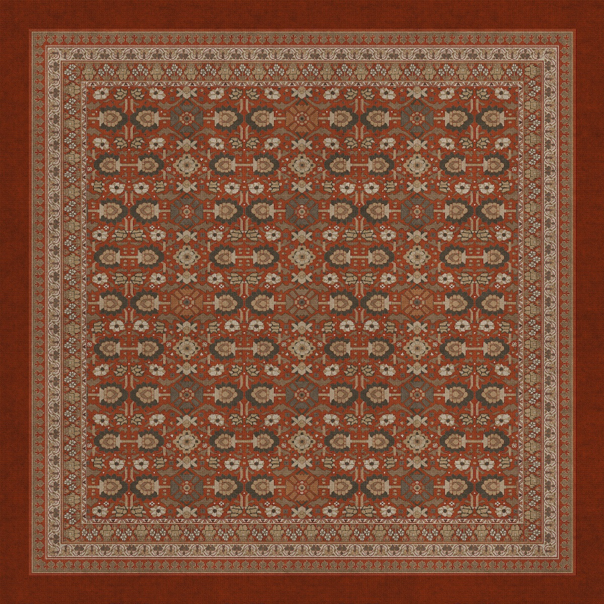 Biltmore Promenade A Global Journey - vinyl floor cloth size 84x84