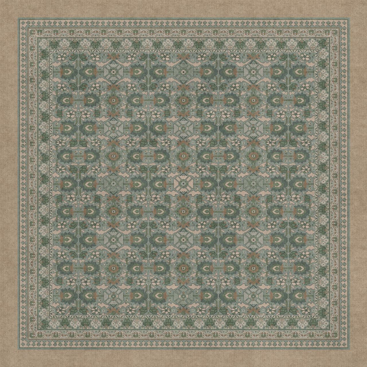 Biltmore Promenade Blooming Season - vinyl floor cloth size 84x84