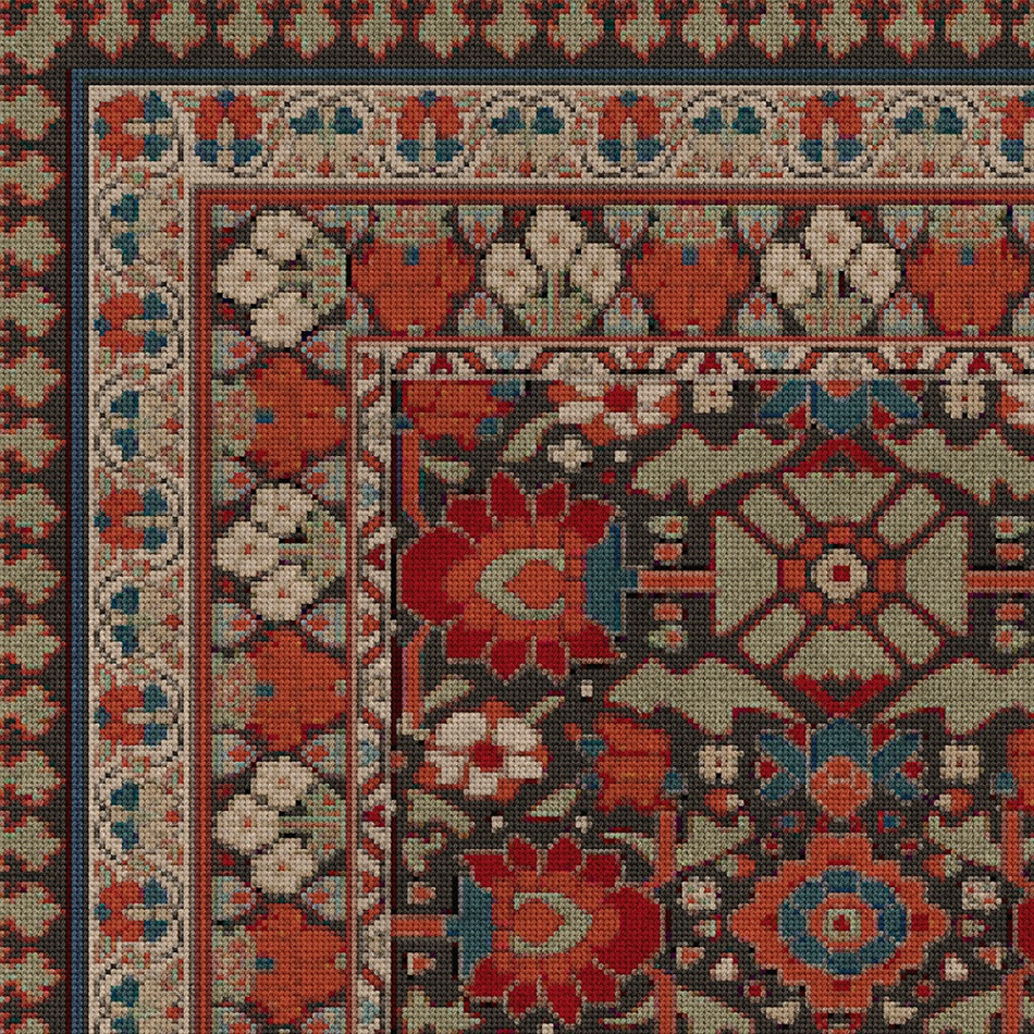 Biltmore Promenade Heirloom Nectar - vinyl floor cloth detail