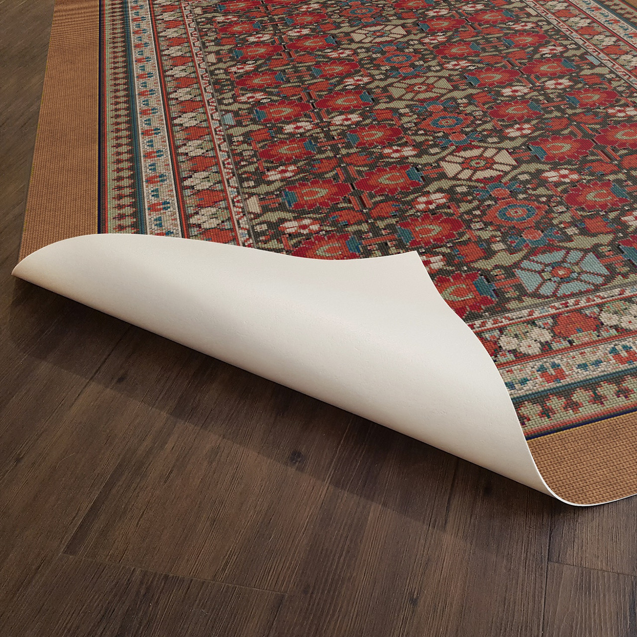 Biltmore Promenade Heirloom Nectar - vinyl floor cloth underside 