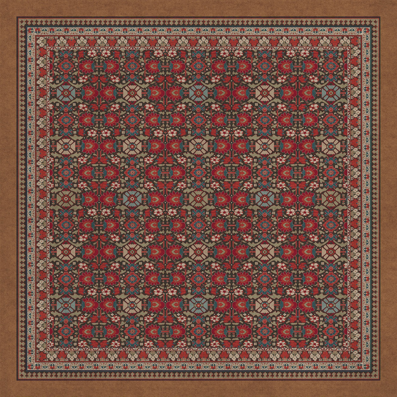 Biltmore Promenade Heirloom Nectar - vinyl floor cloth sizes 96x96, 12x120