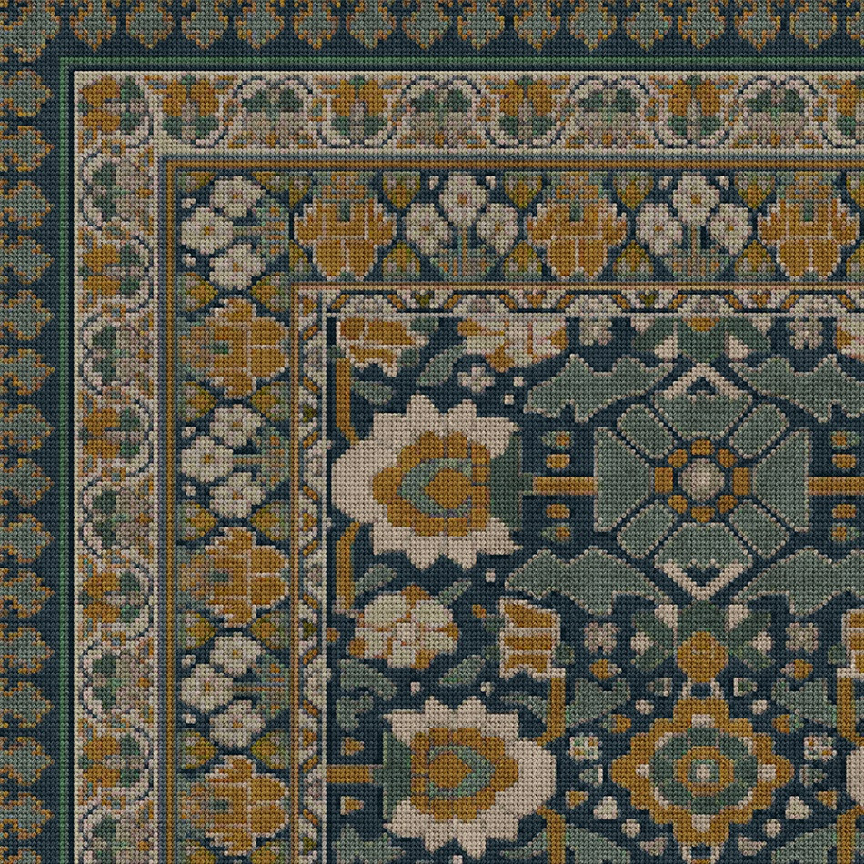 Biltmore Promenade Striking Flora - vinyl floor cloth detail