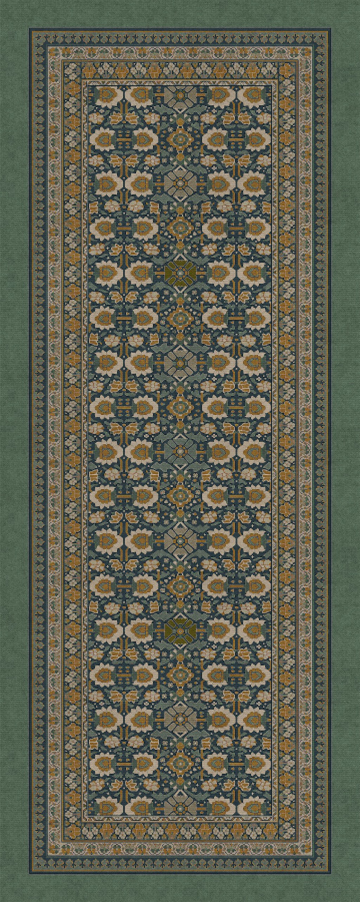 Biltmore Promenade Striking Flora - vinyl floor cloth sizes 30x75, 36x90